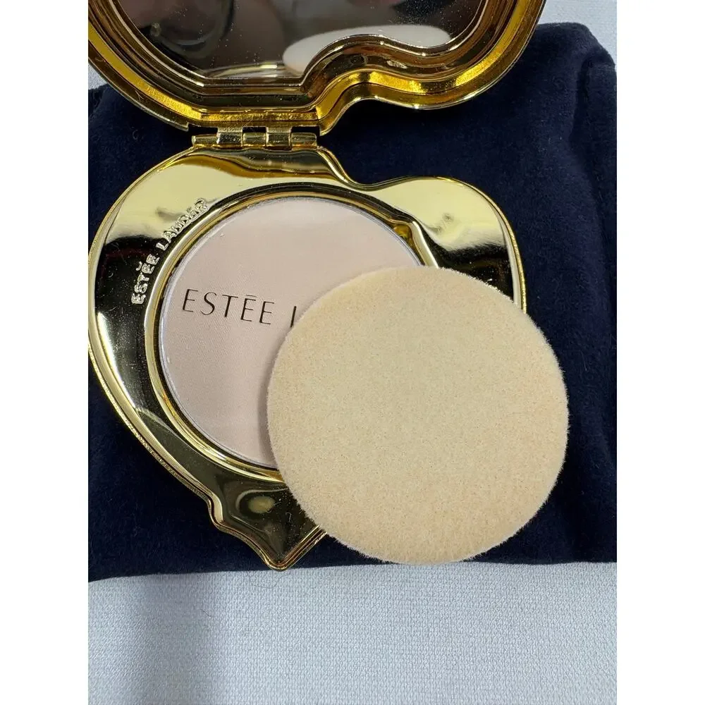 Vtg. Estée Lauder Breast Cancer Edition Pink/Gold Heart shaped Compact- Lucidity